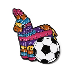 Разноцветный Эмалевые значки на тему мексиканского футбола, Черные металлические застежки для лацканов, рюкзаков и одежды., пиньята, красочный, 42x31 мм