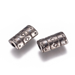 Gunmetal Tibetan Style Alloy Beads, Tube, Lead Free & Cadmium Free, Gunmetal Color, 9x5x3mm, Hole: 2mm