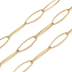 Настоящее золото 18K Ионное покрытие (ip) 304 звенья цепи из нержавеющей стали, с катушкой, пайки, реальный 18 k позолоченный, 20.5x6x1 мм, около 32.81 футов (10 м) / рулон