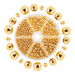 Oro 570 piezas 6 perlas de plástico ccb, rondo, dorado, 6.5x5.5 mm, agujero: 2.5 mm, 100 pcs