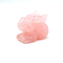 Розовый Кварц Фигурка кролика из натурального розового кварца, украшение для дисплея, украшения из энергетических камней, 23x40x28 мм