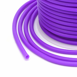 Mauve Hollow Pipe PVC Tubular Synthetic Rubber Cord, Wrapped Around White Plastic Spool, Mauve, 2mm, Hole: 1mm, about 54.68 yards(50m)/roll