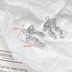 Bowknot Платинового сплава подвески, бантом, 15x24 мм