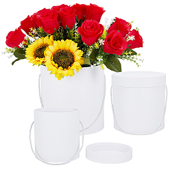 Белый 3шт. бумажное ведро для обнимания цветов, белые, 145~192x135~185 мм