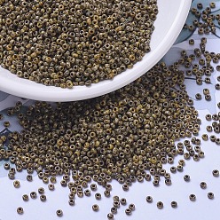 (RR4517) Непрозрачный Коричневый Пикассо Миюки круглые бусины рокайль, японский бисер, 11/0, (rr 4517) непрозрачный коричневый пикассо, 11/0, 2x1.3 мм, Отверстие : 0.8 мм , около 5500 шт / 50 г