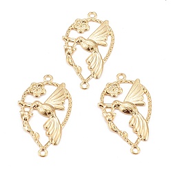 Золотой 304 соединительные звенья нержавеющие, слеза с птицей, золотые, 33.5x18.5x1.5 мм, отверстие : 1.6 мм