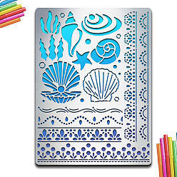 Shell Shape Трафареты для резки металла из нержавеющей стали, для diy scrapbooking / фотоальбом, декоративное тиснение, матовый цвет нержавеющей стали, формы раковины, 140x190 мм