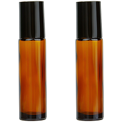 Кокосово-Коричневый Стеклянные многоразовые косметические флаконы-роллеры, с колпачком, кокосового коричневый, 2.05x8.55 см, емкость: 10 мл (0.34 жидких унций)