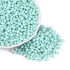 Pale Turquoise Opaque Glass Seed Beads, No Hole Beads, Imitation Cobblestone, Dyed, Pale Turquoise, 1~8x1~5x1~4mm, about 6521pcs/Pound