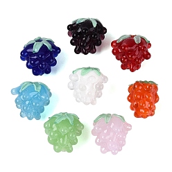 Mixed Color Handmade Lampwork Beads, Raspberry, Mixed Color, 14.5~16.5x12.5~17.5x12.5~17.5mm, Hole: 1~1.8mm