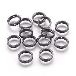 Матовый Черно-Металлический Цвет Латунной шариковой кадров, долговечный, без свинца, без кадмии и без никеля, кольцо, матовый металлический черный, 12x3 мм, отверстия: 1.4 mm, Внутренний диаметр: 10 mm