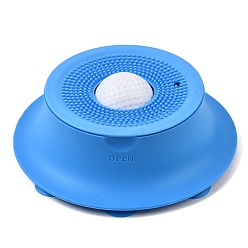 Bleu Ciel Foncé Jouet pour animaux de compagnie à ventouse en silicone écologique, distributeur rotatif interactif à alimentation lente avec balle, bleu profond du ciel, 153x40mm