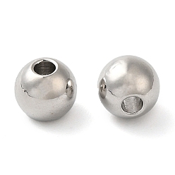 Платина Латунные бусины, без кадмия, без никеля и без свинца, круглые, платина, 5 мм, отверстие : 1.6 мм