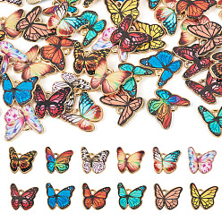 (52) Непрозрачная лаванда 48 шт 12 цвета сплава эмалевые подвески, золотые, очарование бабочки, разноцветные, 17.5x18.5x1 мм, отверстие : 1.6 мм, 4 шт / цвет