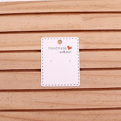 Белый Бумажные карты дисплей ювелирных изделий, для показа сережек, прямоугольные, белые, 6.5x5 см