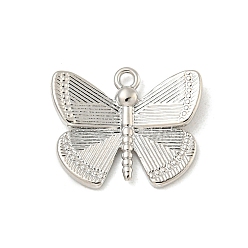 Платина Стойки обшивки латунные подвески, долговечный, без кадмия и без свинца, бабочка, платина, 12x14.5x2.3 мм, отверстие : 1.2 мм