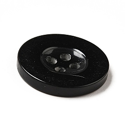 Black Resin Buttons, Dyed, Flat Round, Black, 20x3mm