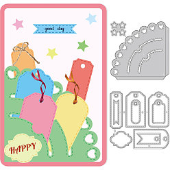 Mixed Shapes Углеродистая сталь разрезает трафареты, для diy scrapbooking, Фотоальбом, декоративная бумага для тиснения, форма для поздравительных открыток, разнообразные, 115~117x117~119x0.8 мм, 2 шт / комплект