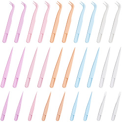 (52) Непрозрачная лаванда 60 шт. 15 стили пинцеты из полипропилена, изогнутые щипцы для рассечения, разноцветные, 76~115x8.5~10.5 мм, 4 шт / стиль