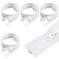 Blanco 5Accesorios para prendas de vestir, cremallera de nylon cerrada, con tirador de cremallera de TPU, componente de cierre de cremallera, blanco, 430x31x9 mm