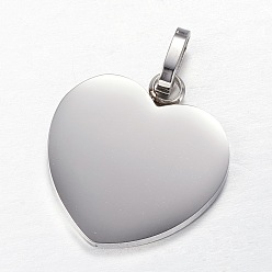 Mixed Color 304 Stainless Steel Stamping Blank Tag Pendants, Heart, Mixed Color, 28x26x2mm, Hole: 5x8mm