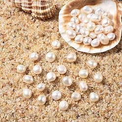 Морская Ракушка 10шт. натуральные пресноводные жемчужные бусины, двух сторон полированной, цвет морской раковины, 7~8x6~7x5~6 мм, отверстие : 0.5 мм
