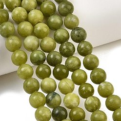 Chinese Jade Натуральные китайские нефритовые бусины, нити из южного нефрита, гладкий круглый, 8.5~8.8 мм, отверстие : 1.4 мм, около 45 шт / нитка, 15.04'' (38.2 см)