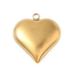 Нержавеющая Сталь Цвет 304 подвески из нержавеющей стали, сердце прелести, ионное покрытие (ip), реальный 18 k позолоченный, 28x25x8.5 мм, отверстие : 3 мм