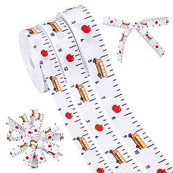 Белый Полиэфирные ленты, автобус и яблоко, для упаковки подарков, белые, 16~22 мм