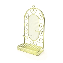 Золотистый Железный держатель для сережек дисплей для хранения, стойка для ювелирных изделий, золотые, 18.2x9.2x32.1 см