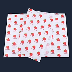 Красный 50шт. жиронепроницаемая упаковочная бумага, Клубничный узор, для кухонных принадлежностей для выпечки, красные, 380x280 мм