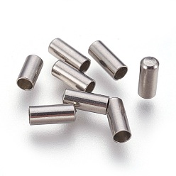 Нержавеющая Сталь Цвет Устойчивы к потускнению 201 наконечники шнура из нержавеющей стали, цвет нержавеющей стали, 7.5x3 мм, отверстие : 2.5 мм