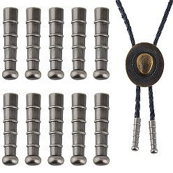 Antique Silver 10Pcs Retro Zinc Alloy Cord Ends, Antique Silver, 30x6.5mm, Hole: 5mm