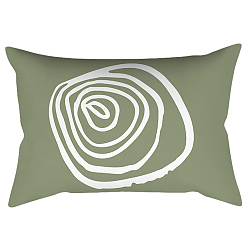 Rondo Fundas de almohada de poliéster abstractas de geometría de estilo nórdico serie verde, fundas de colchón, para sofá cama, Rectángulo, rondo, 300x500 mm