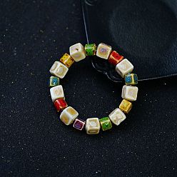 Разноцветный Браслеты из фарфора и бусин ручной работы для мужчин, красочный, внутренний диаметр: 2-3/8 дюйм (6 см)