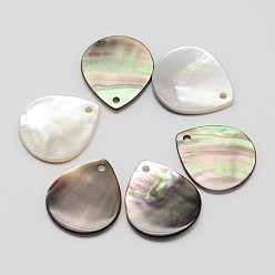 (52) Непрозрачная лаванда Кулоны в форме капли с черными губами, разноцветные, 20x17x1.5 мм, отверстие : 1 мм