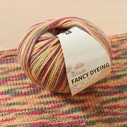 Персиковый Слойка Шерстяная радужная сегментная окрашенная пряжа для вязания, для одежды шарфы свитера шали шапки, розовые, 0.5~1 мм, около 125.77 ярдов (115 м) / моток