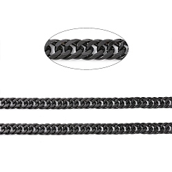 Electrophoresis Black 304 Stainless Steel Cuban Link Chains,  Unwelded, Electrophoresis Black, 8x6x2mm