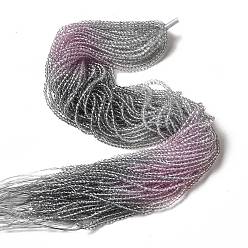 Шифер Серый Прозрачный градиент цвета стеклянные бусины пряди, граненые круглые, сланцево-серый и орхидейный, 3x2.8 мм, отверстие : 0.9 мм, около 123 шт / нитка, 14.53'' (36.9 см)