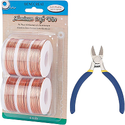 Оранжевый Круглая алюминиевая проволока, кусачками, оранжевые, 17 датчик, 1.2 мм, 16 м / рулон, 6 рулонов