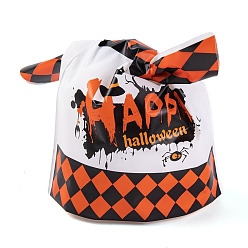 Разноцветный 100 шт. пластиковые пакеты для конфет на Хэллоуин в форме кролика, подарочные пакеты с конфетами и принтом Word Happy, красочный, 21.5~22.5x13.6x0.01 см