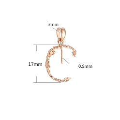 Розовое Золото 925 серебряные подвески-колышки, Луна и звезды, за половину пробурено бисера, розовое золото , 17 мм