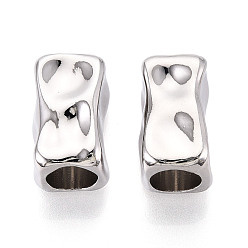 Платина Текстурированные сплавные бусины с большими отверстиями, форма наггетсов, платина, 19.5x12x11 мм, отверстие : 7.8 мм