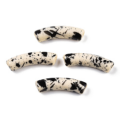 Мокасин Непрозрачные акриловые бусины, два тона, изогнутая трубка, мокасин, 32x10x8 мм, отверстие : 1.8 мм, Около 330 шт / 500 г