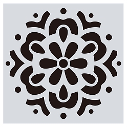 Белый Цветочный узор экологически чистый ПЭТ пластик полый рисунок силуэт трафарет, трафареты для рисования граффити своими руками, квадратный, белые, 15x15 см