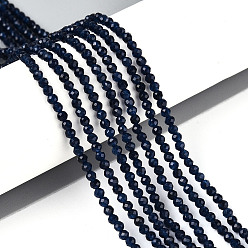 Сапфир Крашеные бусины из натурального сапфира, круглые, граненые, 2~2.5 мм, отверстие : 0.5 мм, около 165~189 шт / нитка, 14.96~15.75''' (38~40 см)