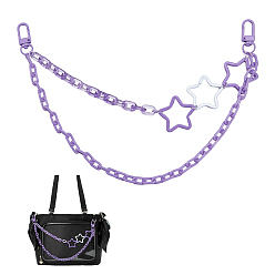Средняя Орхидея 3шт акриловые кабельные цепи двухслойные сумки декоративные цепи, с застежками в виде звездочек из железа, аксессуары для замены сумок, средне орхидеи, 320 мм