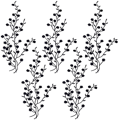 Black 6Pcs Cotton Embroidery Ornament Accessories, Appliques, Flower, Black, 450~470x1mm