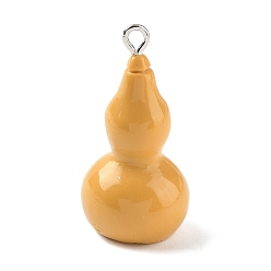 Vegetables Непрозрачные подвески смолы, имитировать овощ, с платиновыми тоновыми железными петлями, Горлянка, 34.5x17 мм, отверстие : 2x3 мм