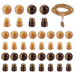 (52) Непрозрачная лаванда 20наборы 2 набор цветных бусин из смолы гуру, T-просверленные бусы, полые круглые бусины и конус для бусинок, разноцветные, 12 мм, отверстие : 3 мм, 10 комплектов / цвет, 2 шт / комплект